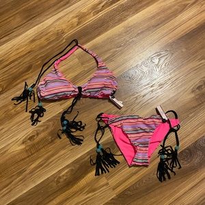 Victoria’s Secret Reversible Tie on Tassel Bikini NWT